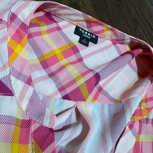 Torrid Vibrant Plaid Shirt in Pink and Yellow